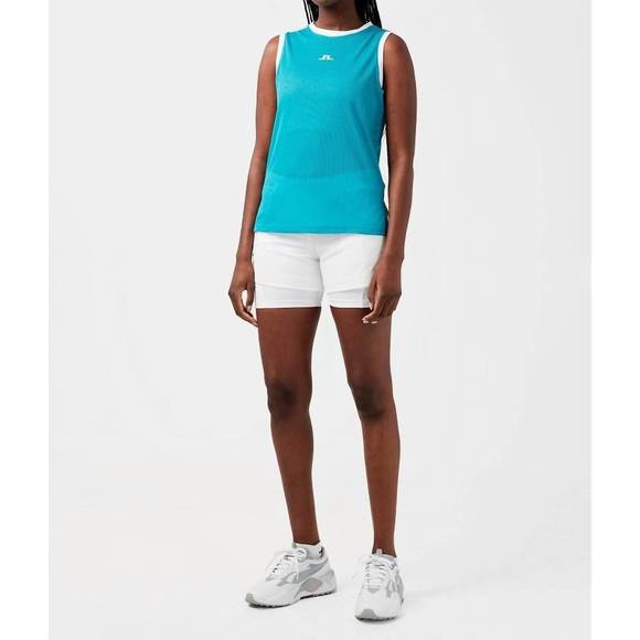 NEW J.LINDEBERG marion mesh top in enamel blue - Picture 2 of 6